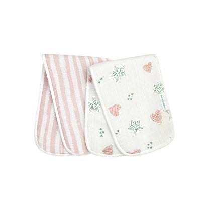 Muslin Burp Pad - Stars & Hearts