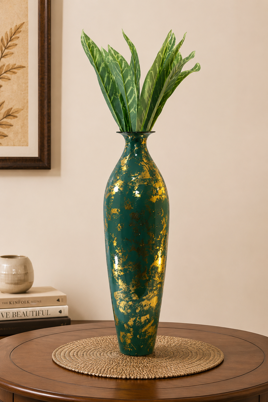 Glorious White Marble Ceramic Style Metal Vase