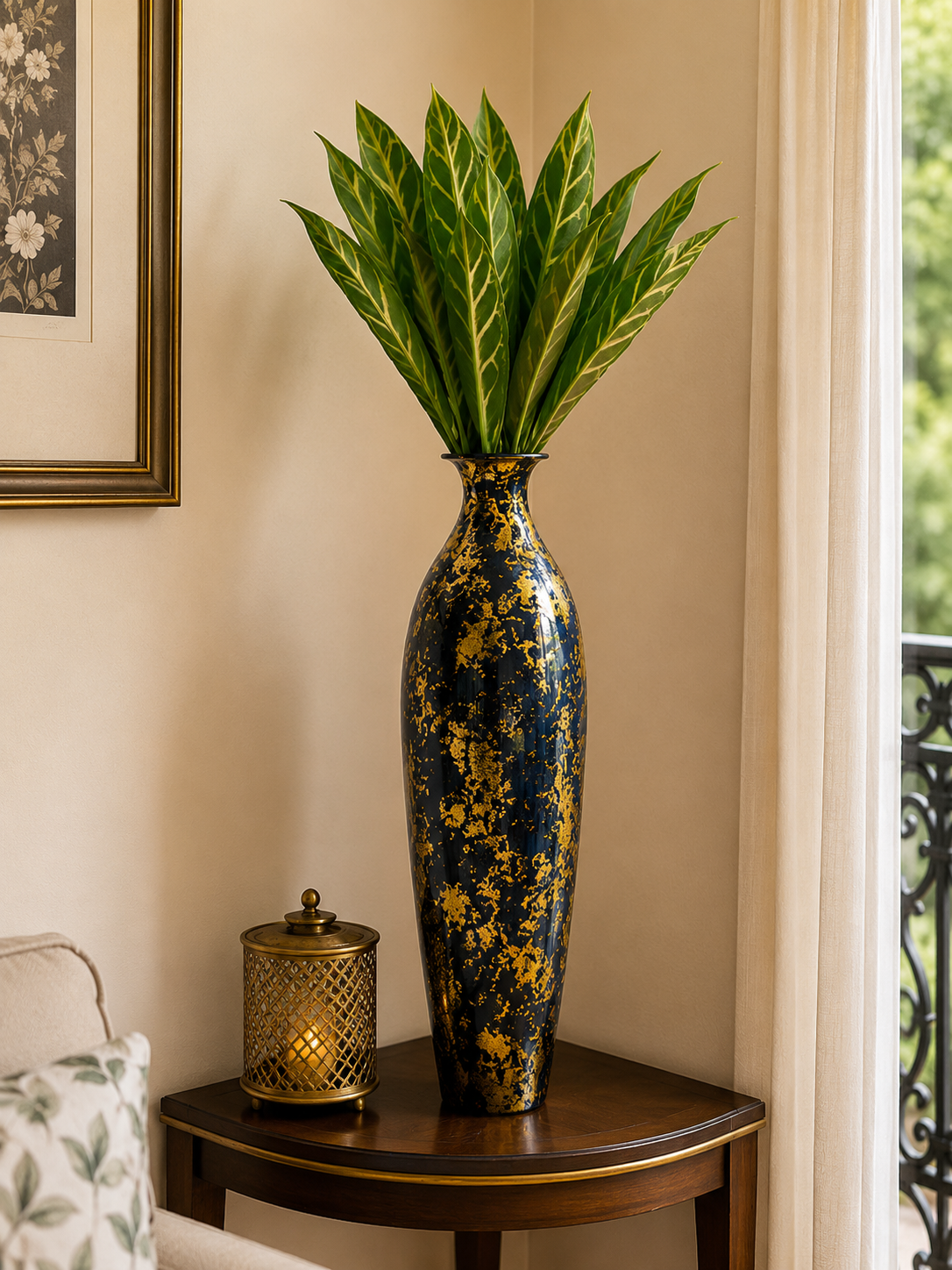 Glorious White Marble Ceramic Style Metal Vase