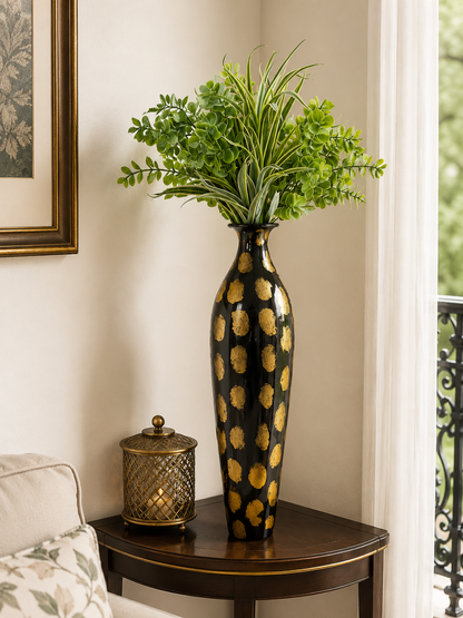 Glorious White Marble Ceramic Style Metal Vase
