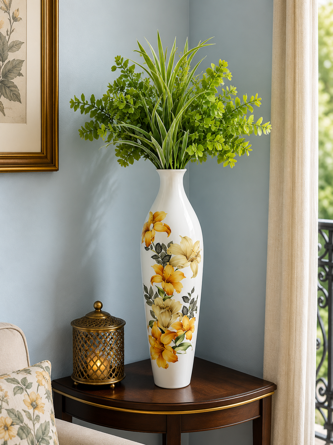 Glorious White Marble Ceramic Style Metal Vase