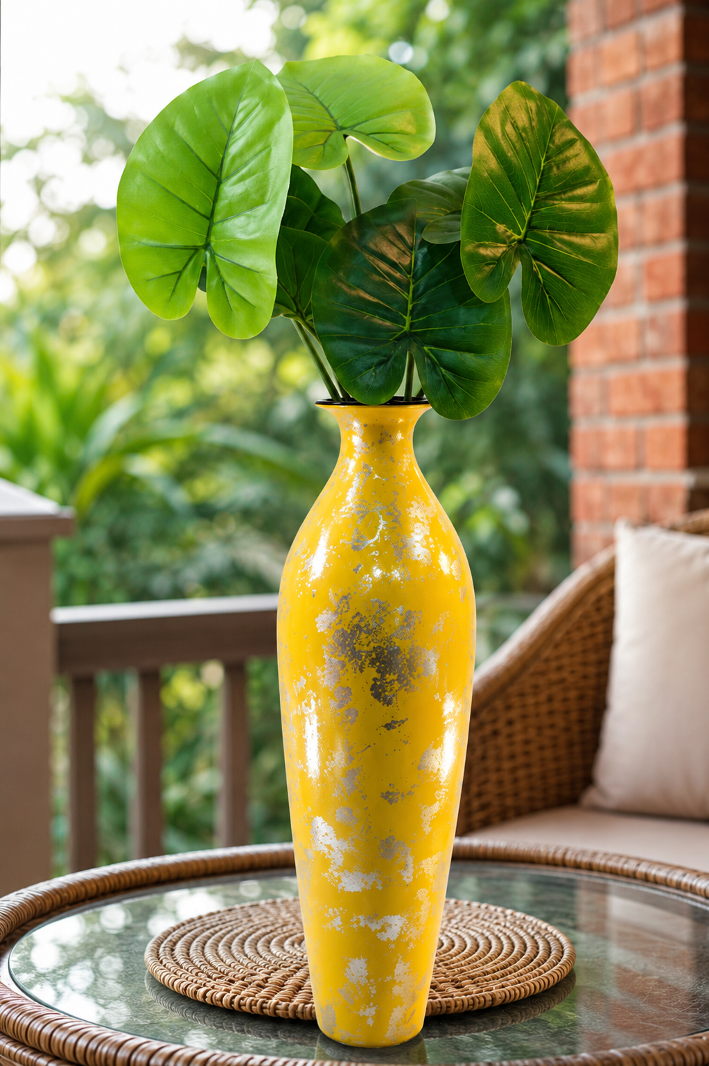 Glorious White Marble Ceramic Style Metal Vase