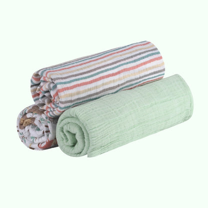 Abracadabra Muslin Swaddles – Set of 3