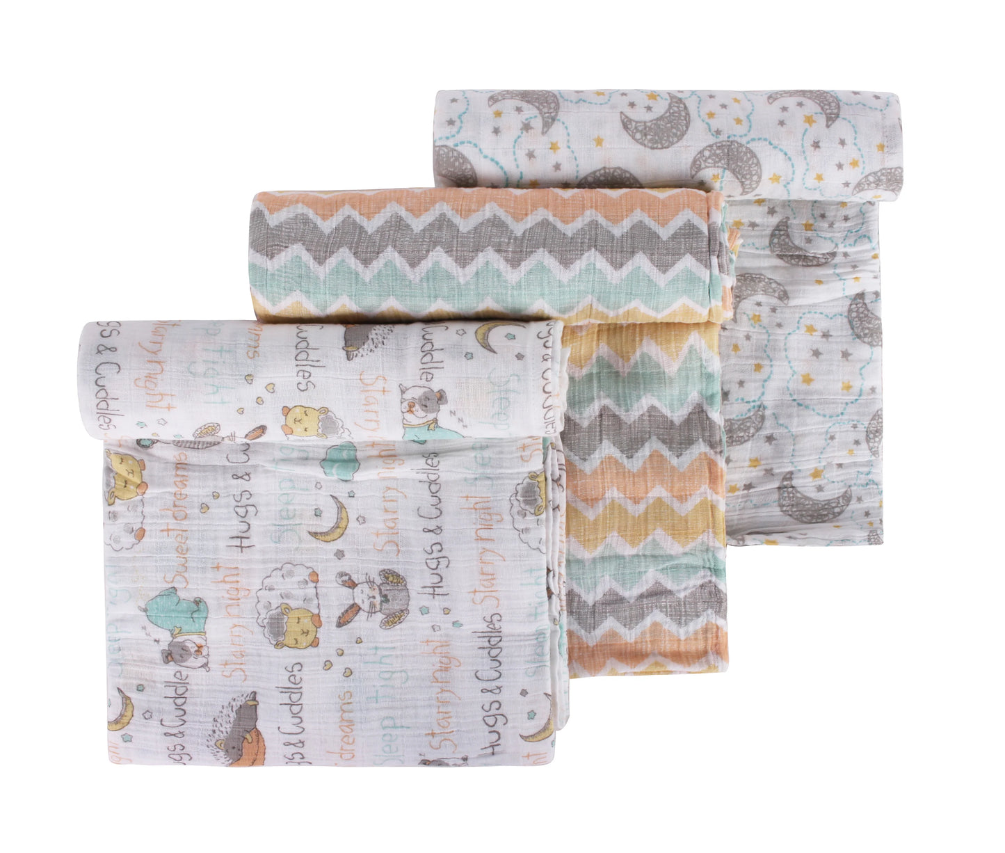 Abracadabra Muslin Swaddles – Set of 3
