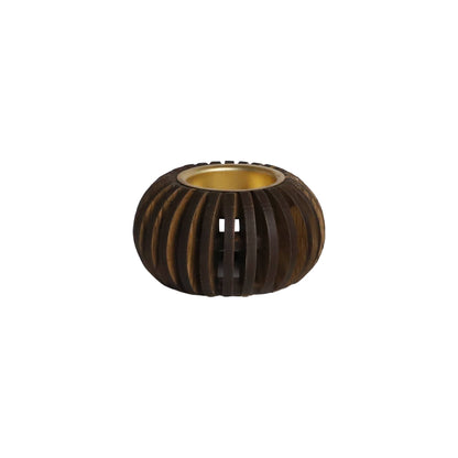 Cerra Pine Wood Tealight Candle Holder SET OF 4 | Cozy Bedroom & Spa Ambiance Decor
