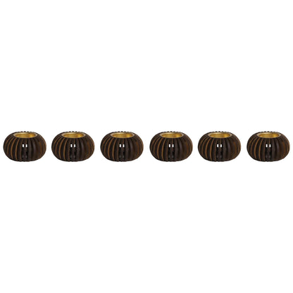 Cerra Wooden Tealight Holder Stand SET OF 6 | Elegant Holiday Dining Table Accent