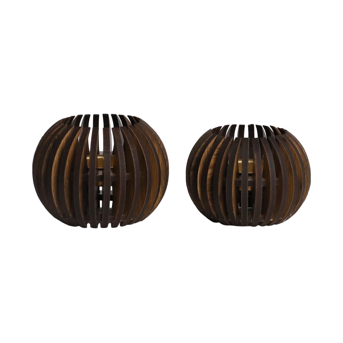 Ciana Pine Wood Tealight Candle Holder SET OF 2 | Minimalist Modern Votive Accent