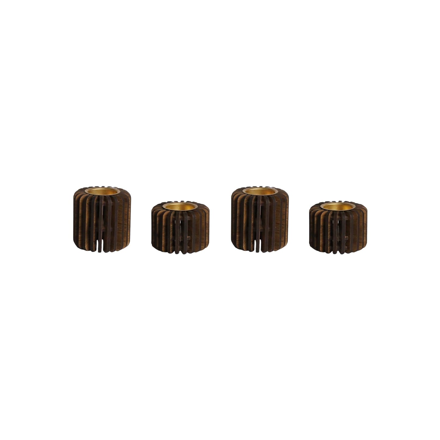 Celeste Wooden Tealight Holder Set | Premium Pine Wood Housewarming Gift Set of 4