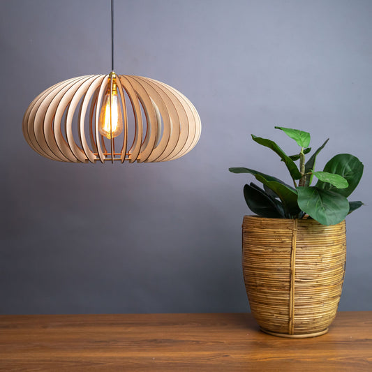 Cally Birch Wood Ceiling Pendant Lamp