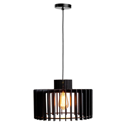 Carlo Black Engineered Wood Ceiling Pendant Lamp