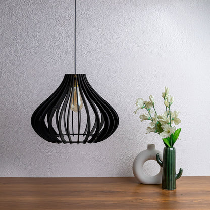 Cammy Black Engineered Wood Ceiling Pendant Lamp