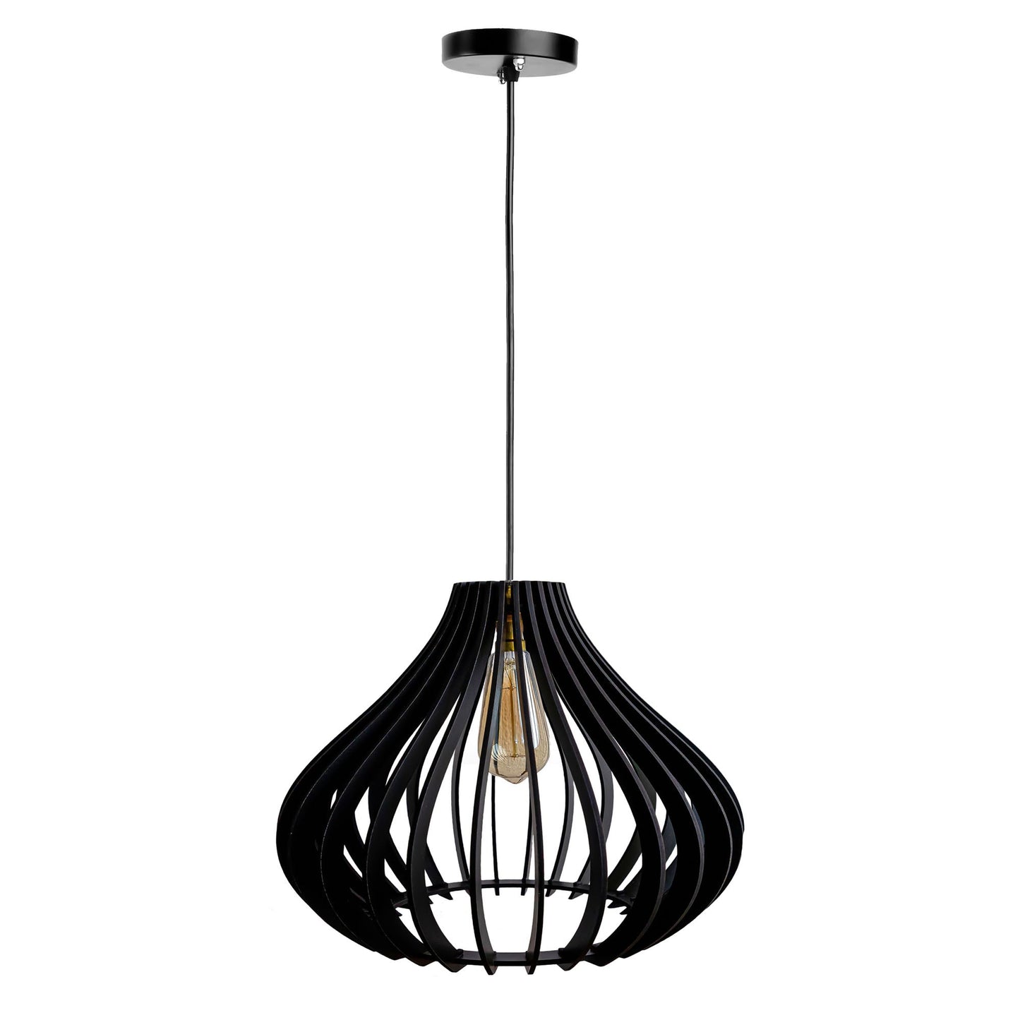 Cammy Black Engineered Wood Ceiling Pendant Lamp