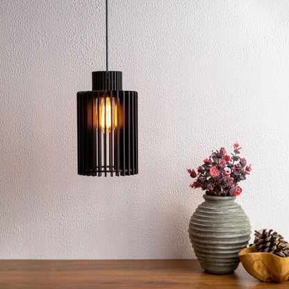 Caleb Black Engineered Wood Ceiling Pendant Lamp