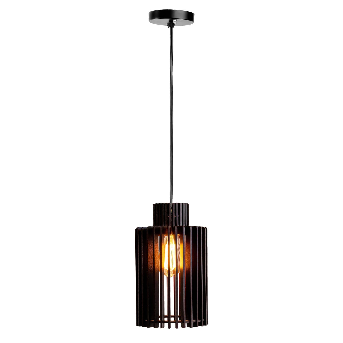 Caleb Black Engineered Wood Ceiling Pendant Lamp