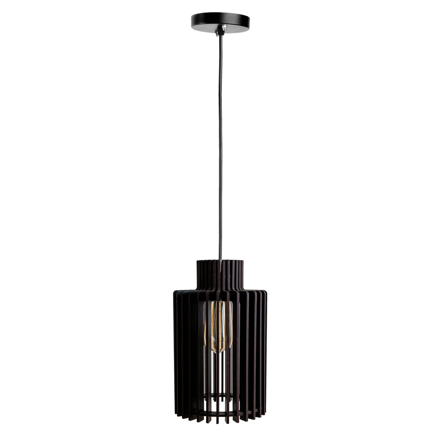 Caleb Black Engineered Wood Ceiling Pendant Lamp