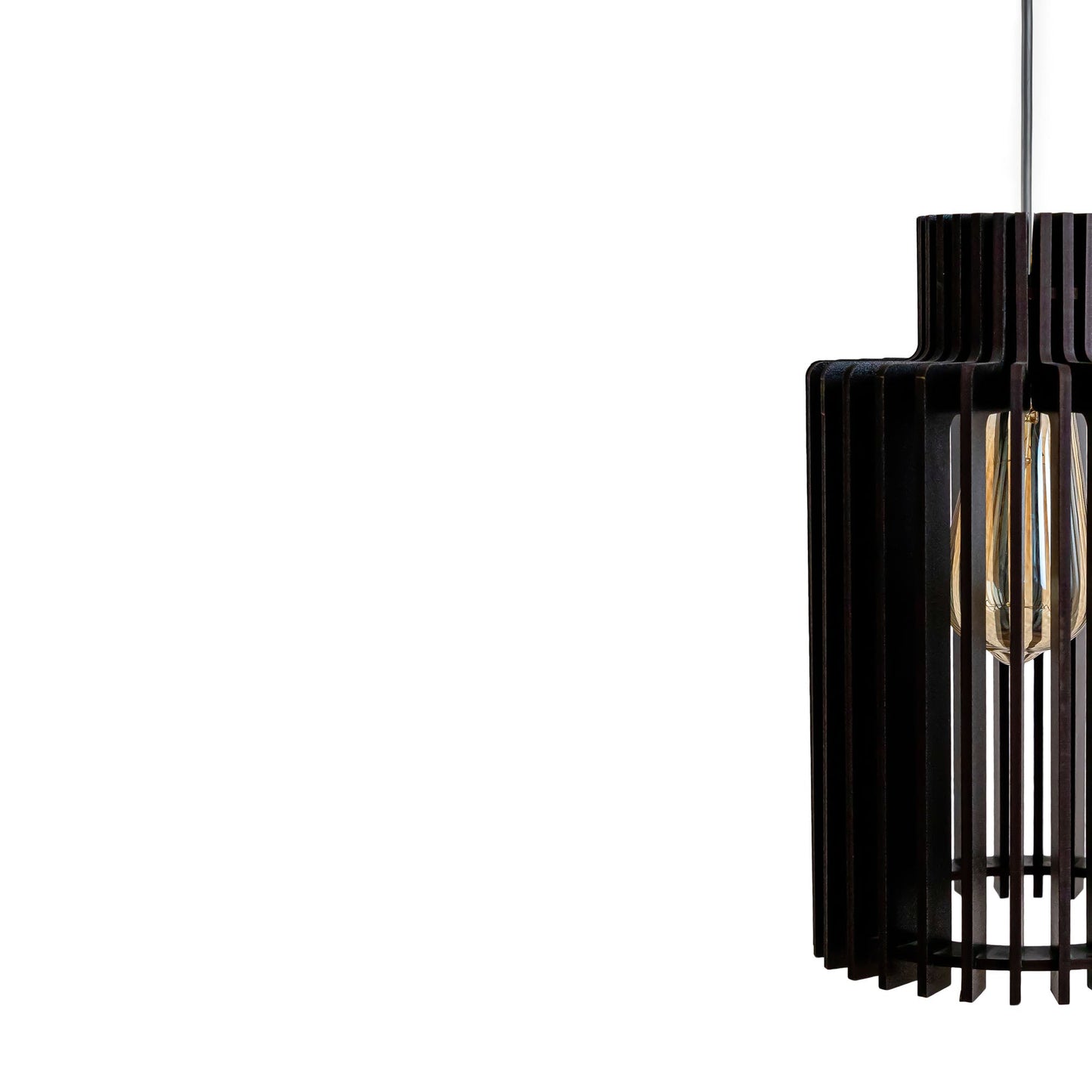 Caleb Black Engineered Wood Ceiling Pendant Lamp