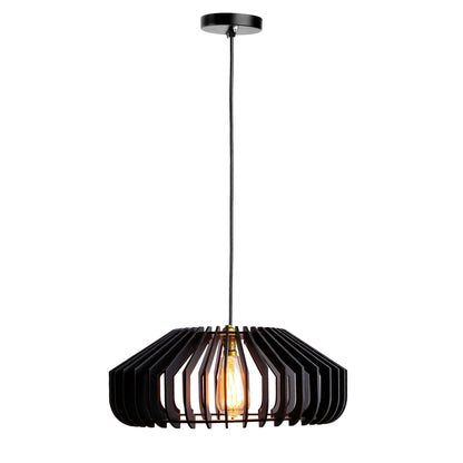 Cassa Black Engineered Wood Ceiling Pendant Lamp