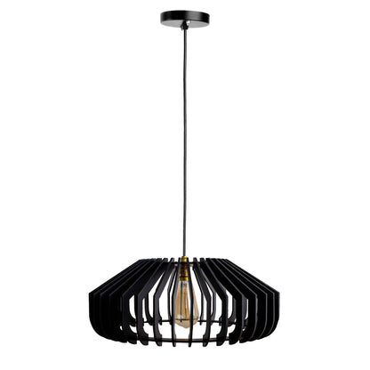 Cassa Black Engineered Wood Ceiling Pendant Lamp