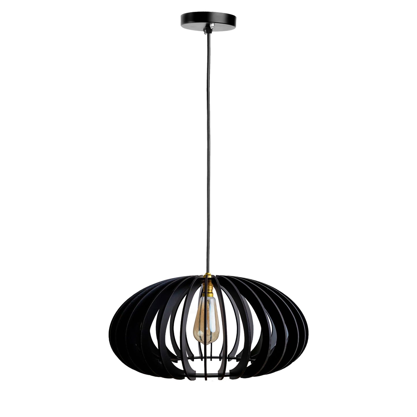 Cally Black Engineered Wood Ceiling Pendant Lamp