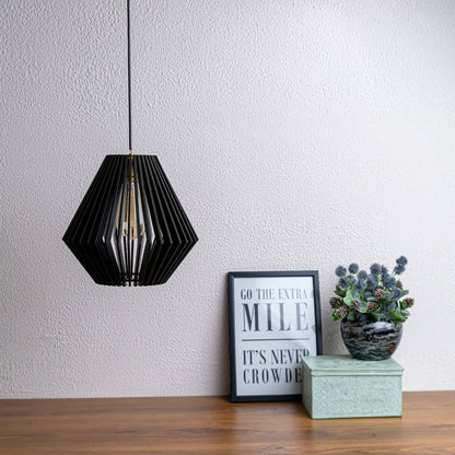 Canel Black Engineered Wood Ceiling Pendant Lamp