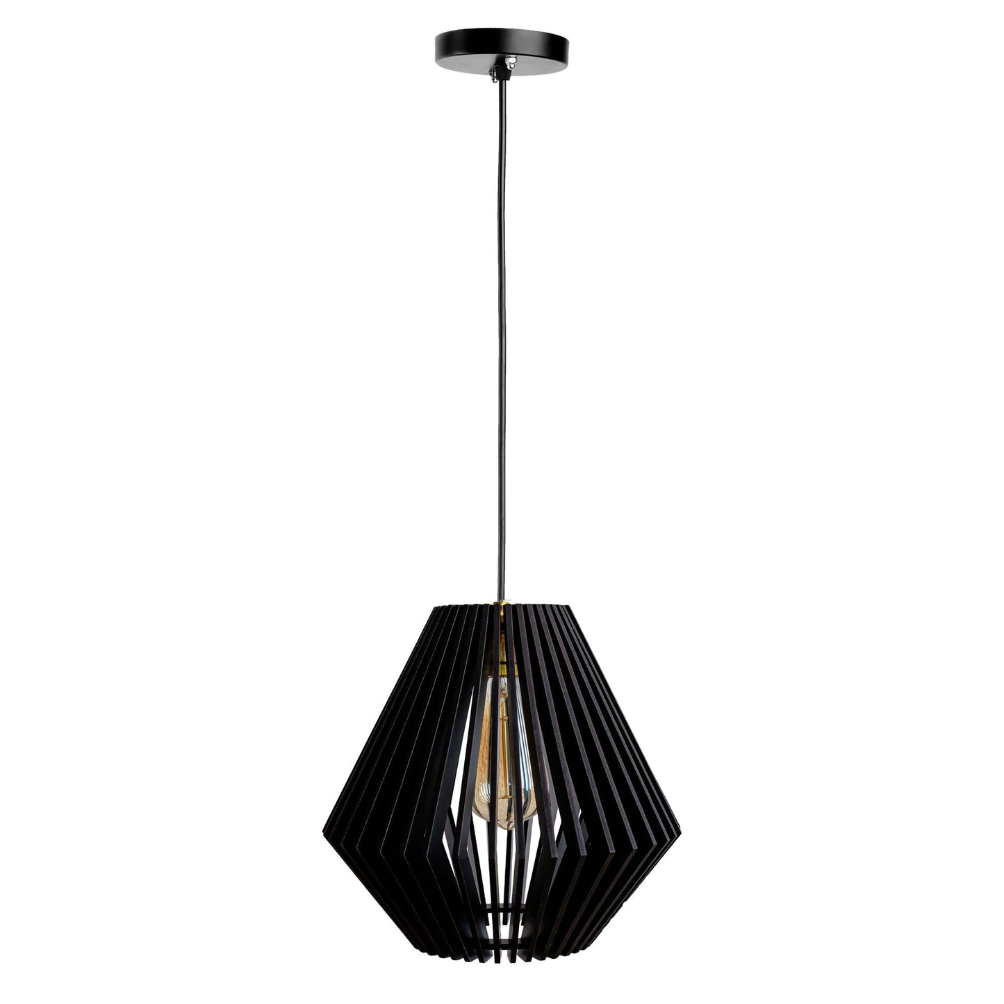 Canel Black Engineered Wood Ceiling Pendant Lamp
