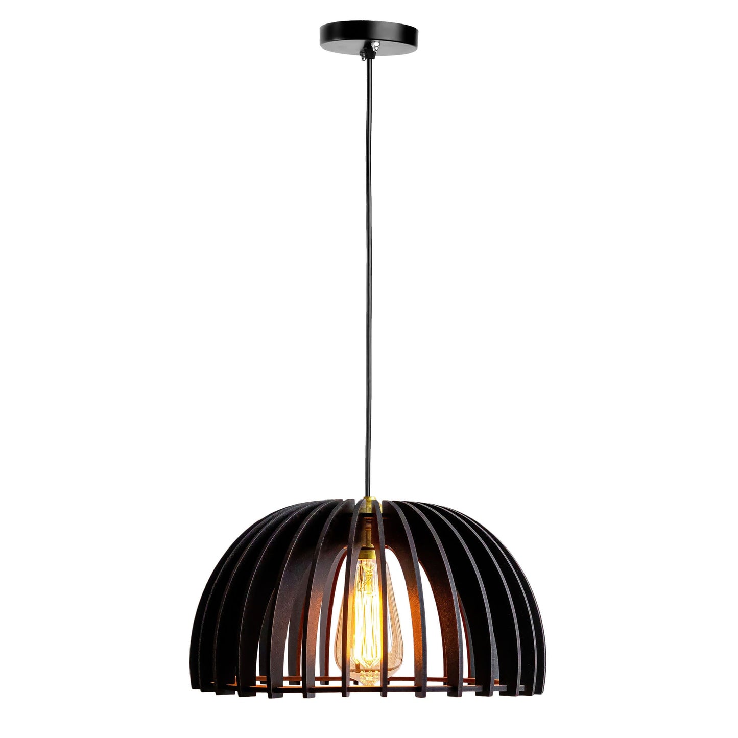 Canopy Black Engineered Wood Ceiling Pendant Lamp