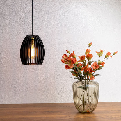 Carat Black Wood Ceiling Pendant Lamp