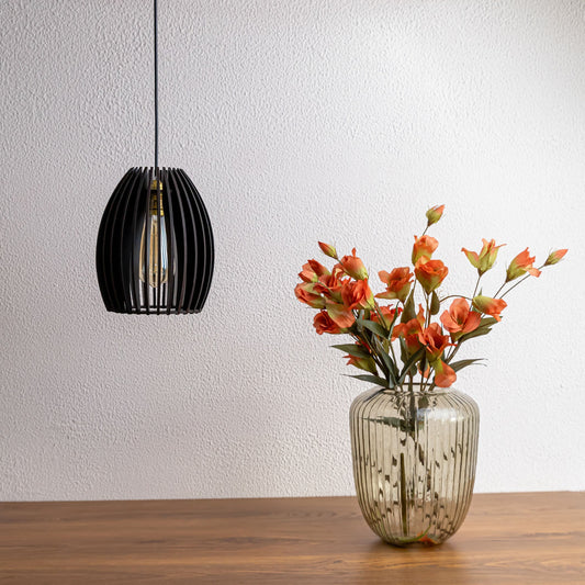 Carat Black Wood Ceiling Pendant Lamp
