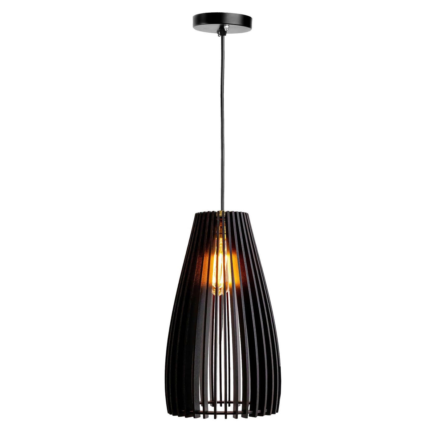 Cazel Black Engineered Wood Ceiling Pendant Lamp