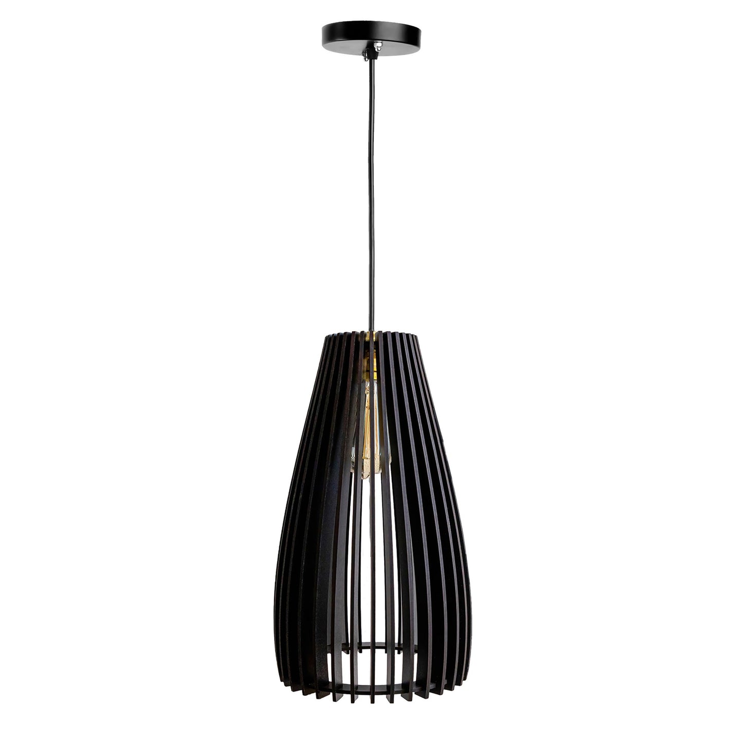 Cazel Black Engineered Wood Ceiling Pendant Lamp