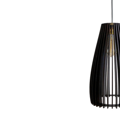 Cazel Black Engineered Wood Ceiling Pendant Lamp