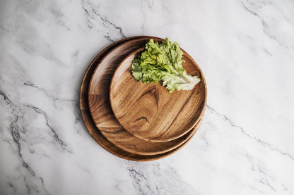 Dune Acacia Wood Plates - Set of 3 Nesting Plates