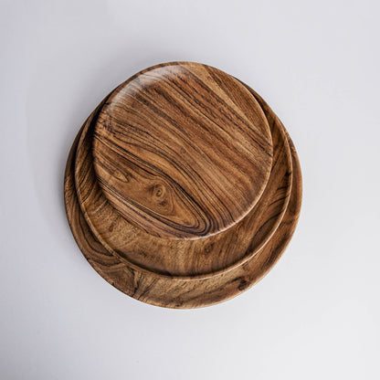 Dune Acacia Wood Plates - Set of 3 Nesting Plates