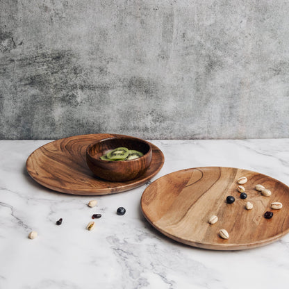 Dune Acacia Wood Plates | Set of 2 Large Plates