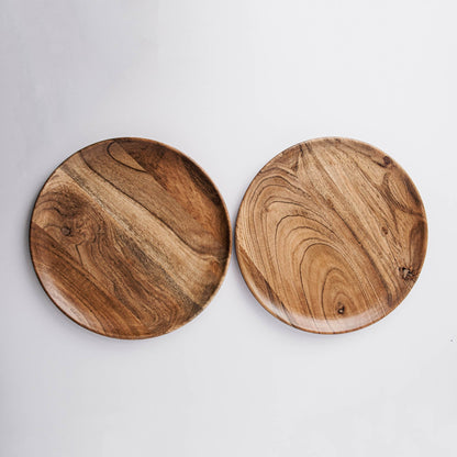 Dune Acacia Wood Plates | Set of 2 Large Plates