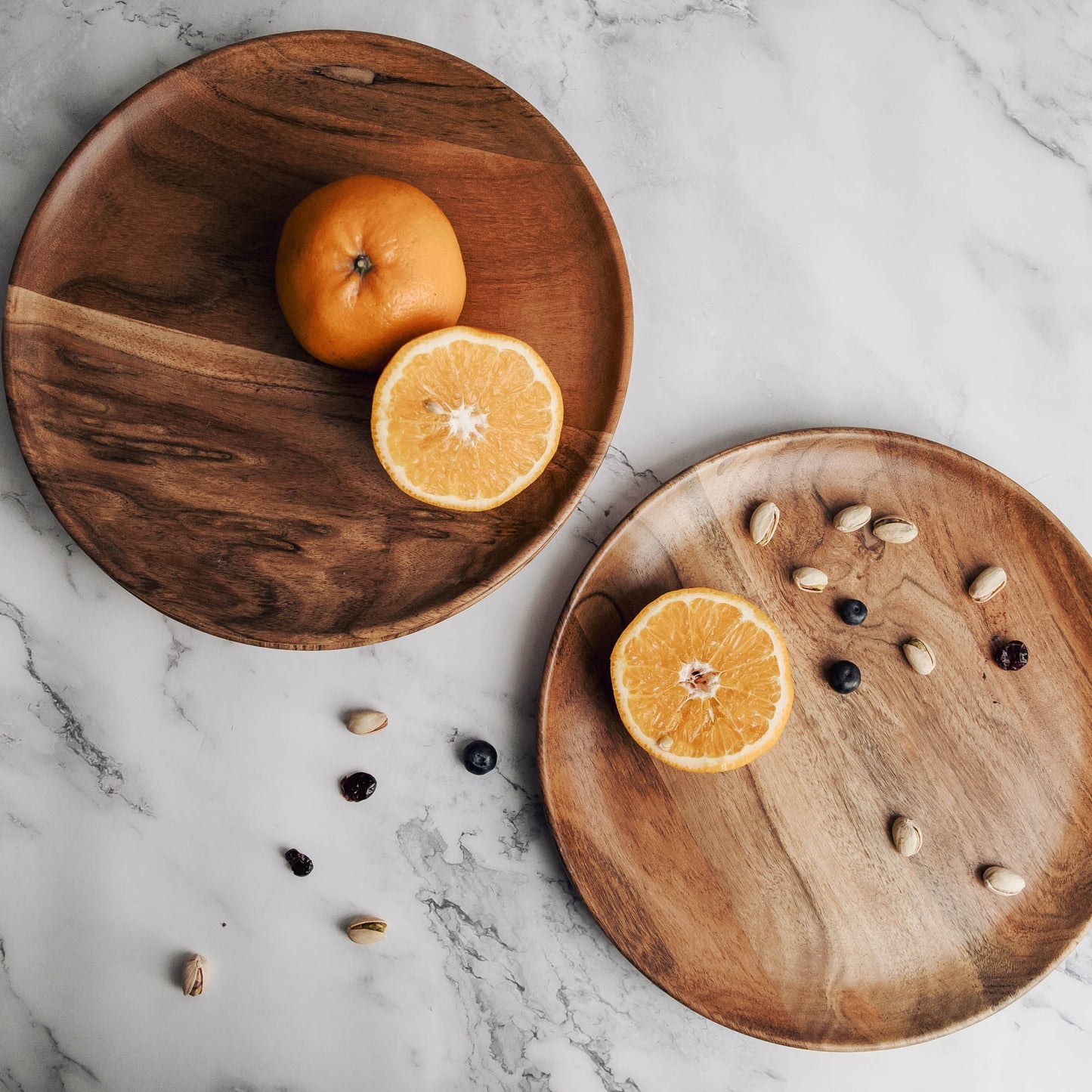 Dune Acacia Wood Plates | Set of 2 Medium Plates