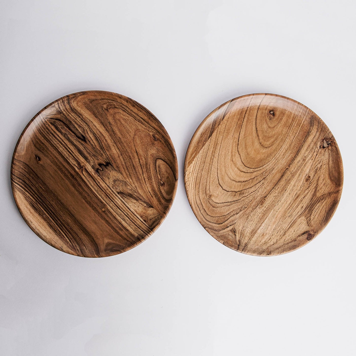 Dune Acacia Wood Plates | Set of 2 Medium Plates