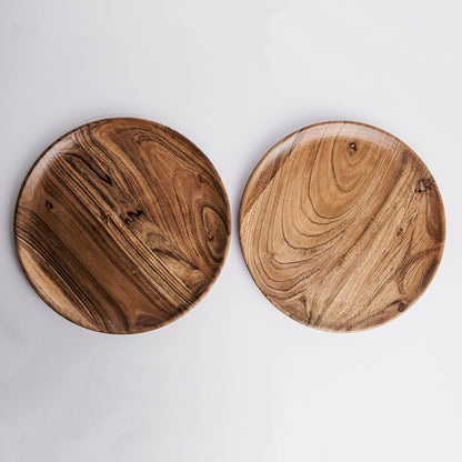 Dune Acacia Wood Plates | Set of 2 Medium Plates