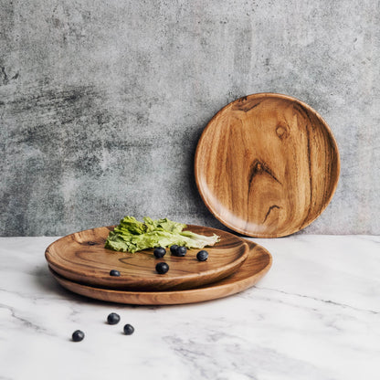 Dune Acacia Wood Plates | Set of 2 Small Plates
