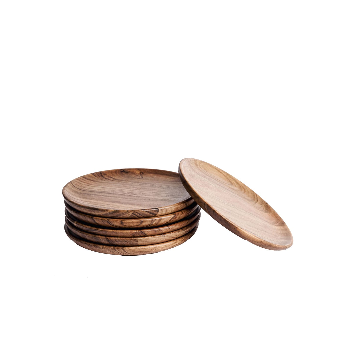 Dune Acacia Wood Plates | Set of 6 Small Plates