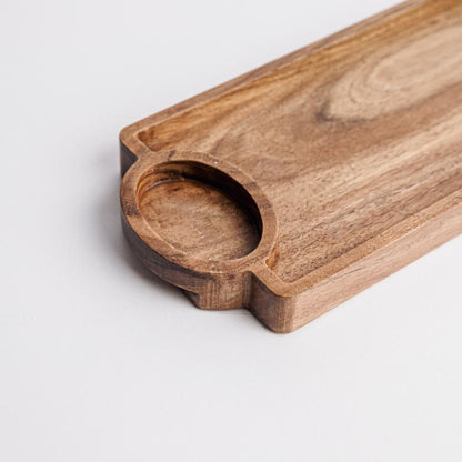Datona Rectangular Acacia Wood Dip Serving Platter