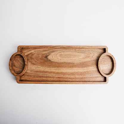 Datona Rectangular Acacia Wood Dip Serving Platter