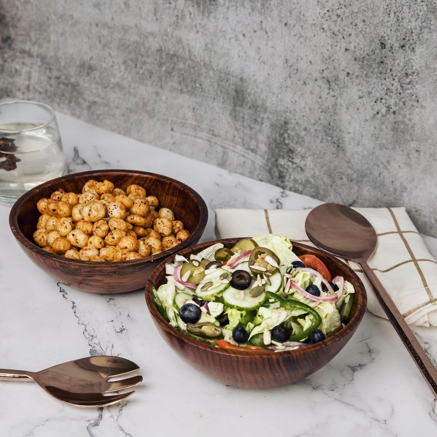Dora Set of 2 Bowls | Handcrafted Sheesham Wood Serving Bowls