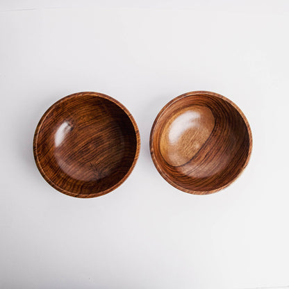 Dora Set of 2 Bowls | Handcrafted Sheesham Wood Serving Bowls