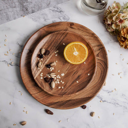 Dune Acacia Wood Plate Set 2-Piece Dinnerware