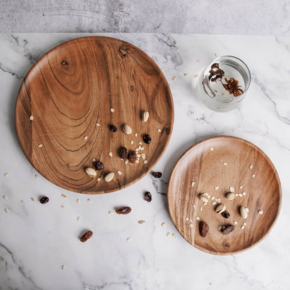 Dune Acacia Wood Plate Set 2-Piece Dinnerware