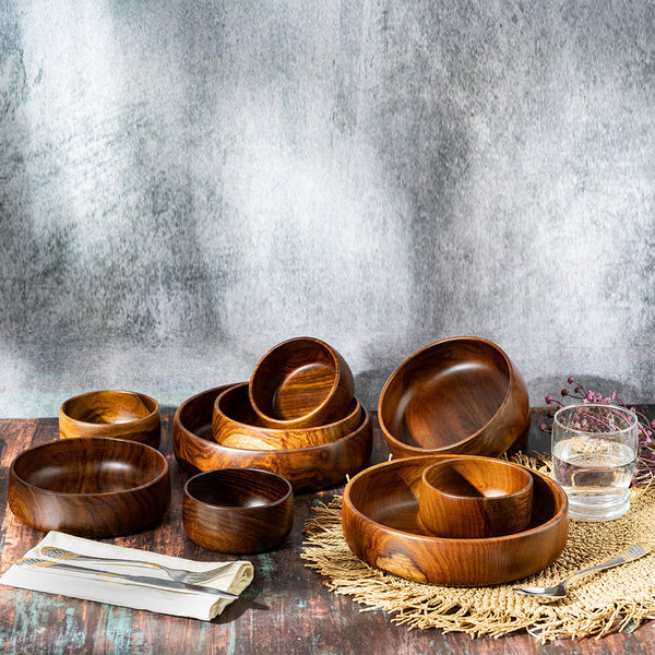 Baro Sheesham Wood Small Serving Bowl Set of 6