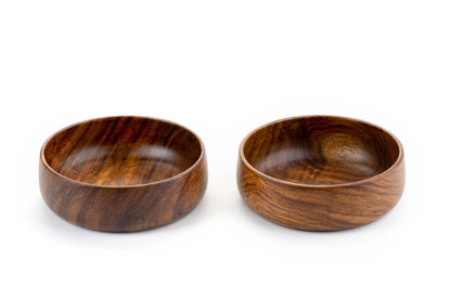 Baro Sheesham Wood Bowl | Medium Round Serving Bowl | Set of 2