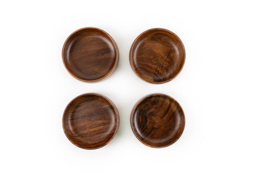 Baro Sheesham Wood Bowl | Medium Round Serving Bowl | Set of 4