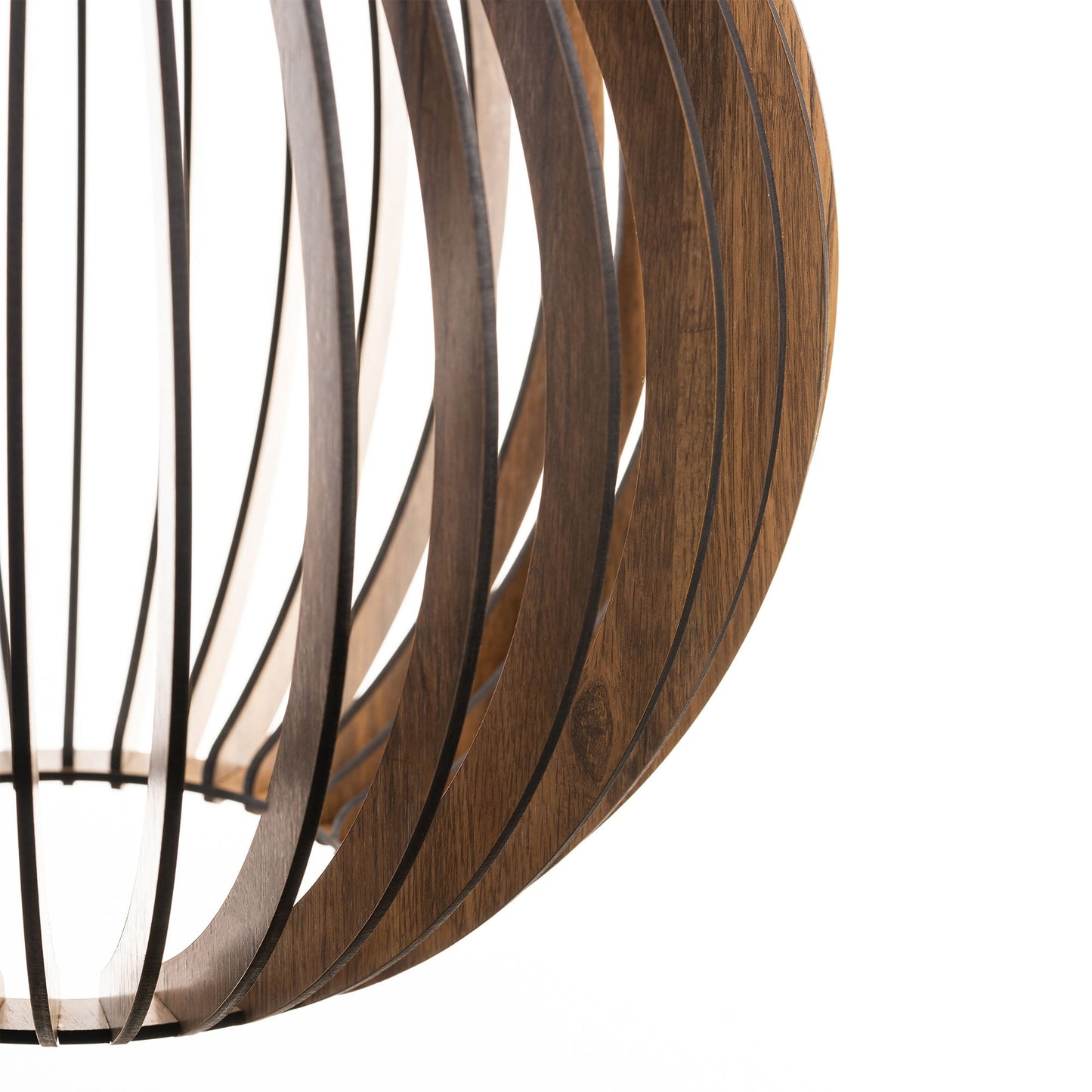 Bongo Pine Wood Ceiling Pendant Lamp | Large Globe Slatted Wooden Hanging Light